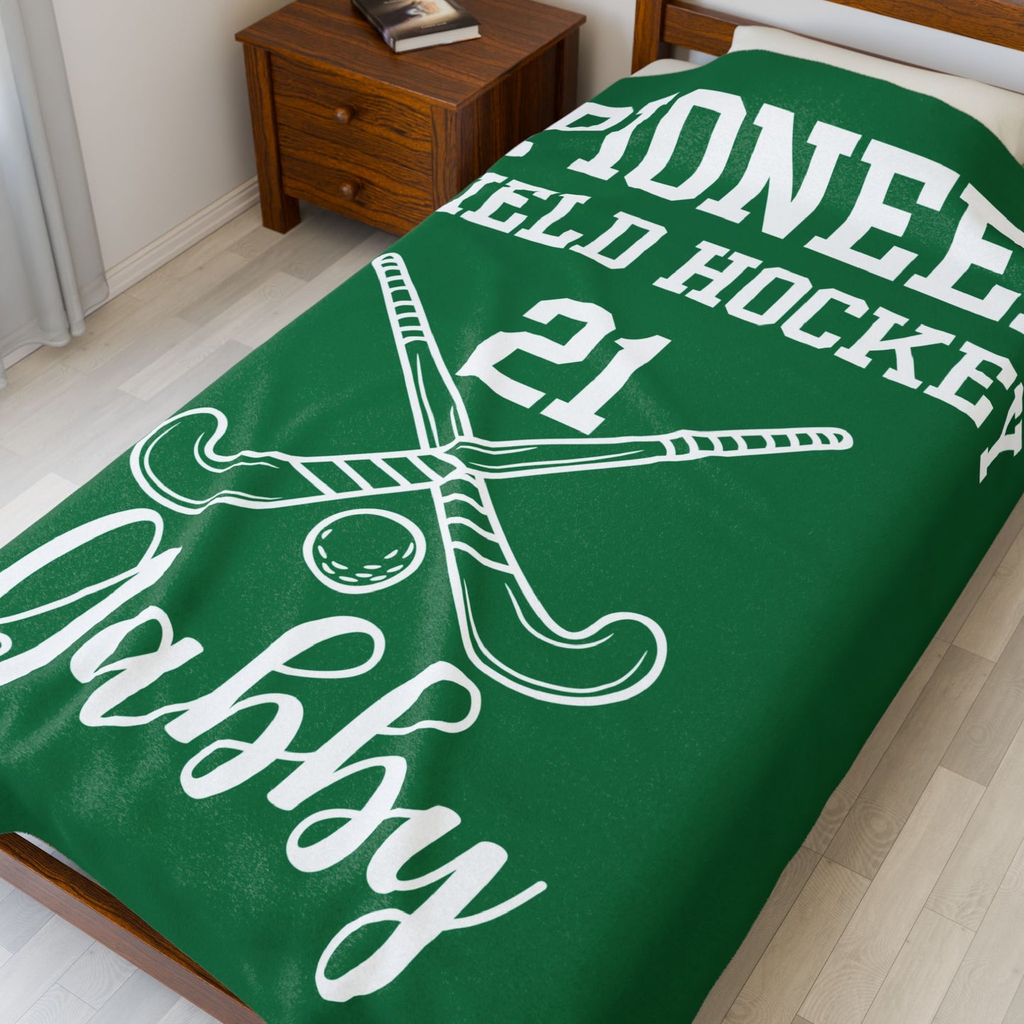 Field Hockey Team Gift, Personalized Sports Blanket, Youth Sports Team Gift, Senior Night Gift, Custom Name Velveteen Plush Blanket