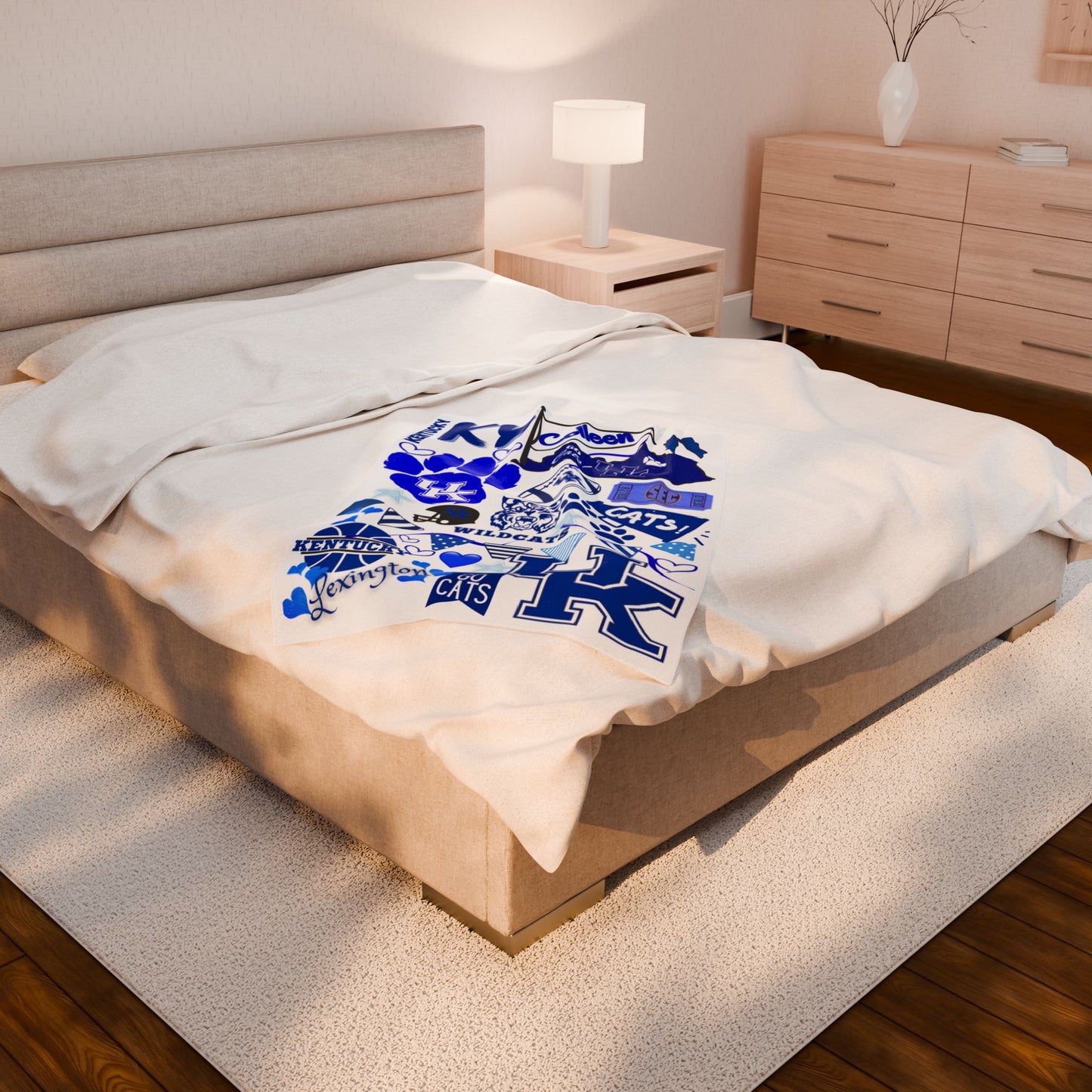 Velveteen Plush Blanket - Custom College Commitment Fan Dorm Blanket, Personalized University Throw, Graduation Gift, School Pride