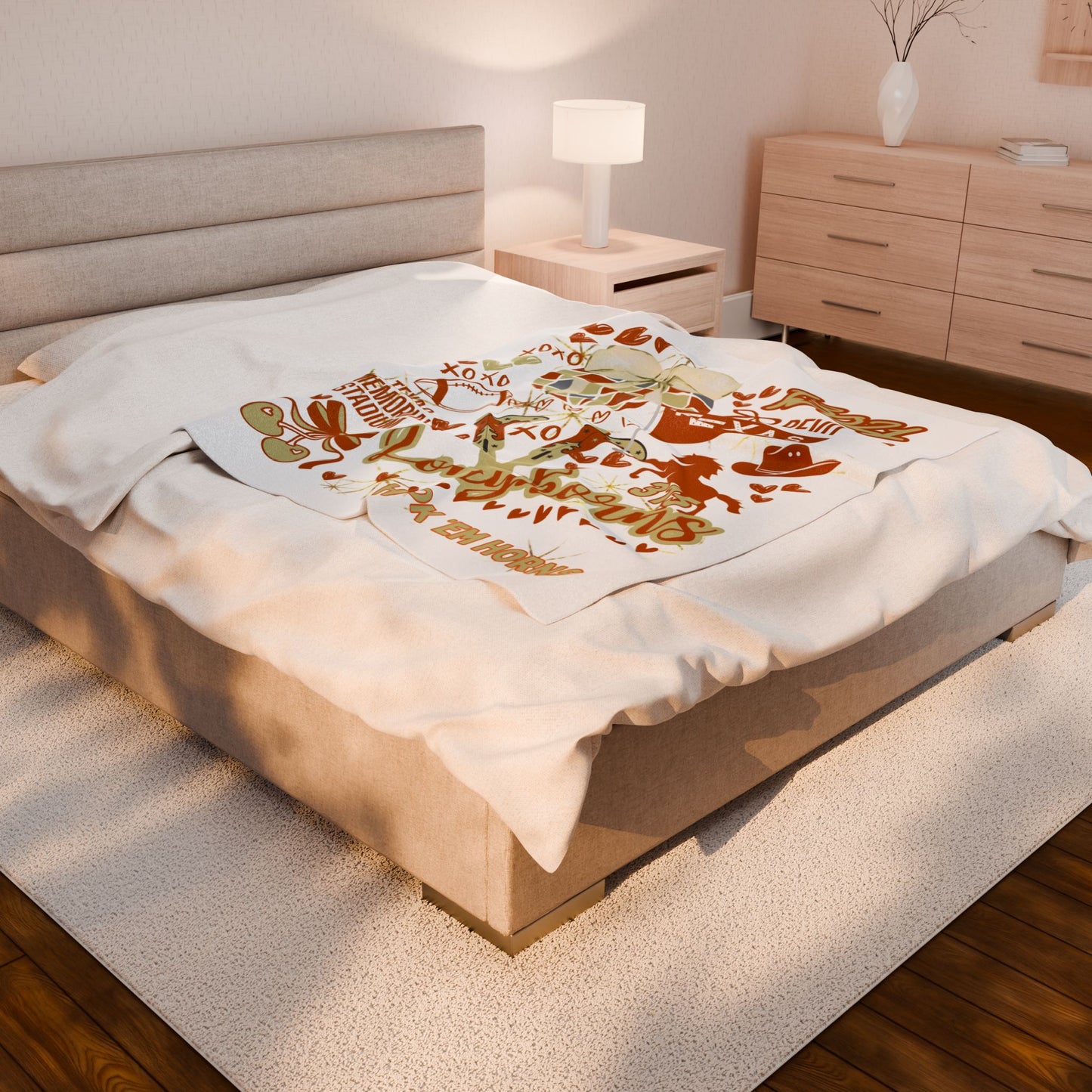 Plush Blanket for Texas Pride College Fans, Personalized Fleece Throw Gift, University Team Spirit Dorm Bedding, Texas Home Decor,