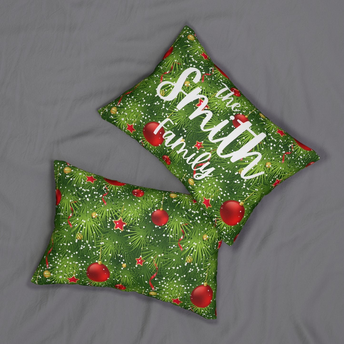 Christmas Personalized Pillow - Holiday Decor, Family Name Pillow, Tartan Cushion, Custom Xmas Gift, Festive Home Pillow