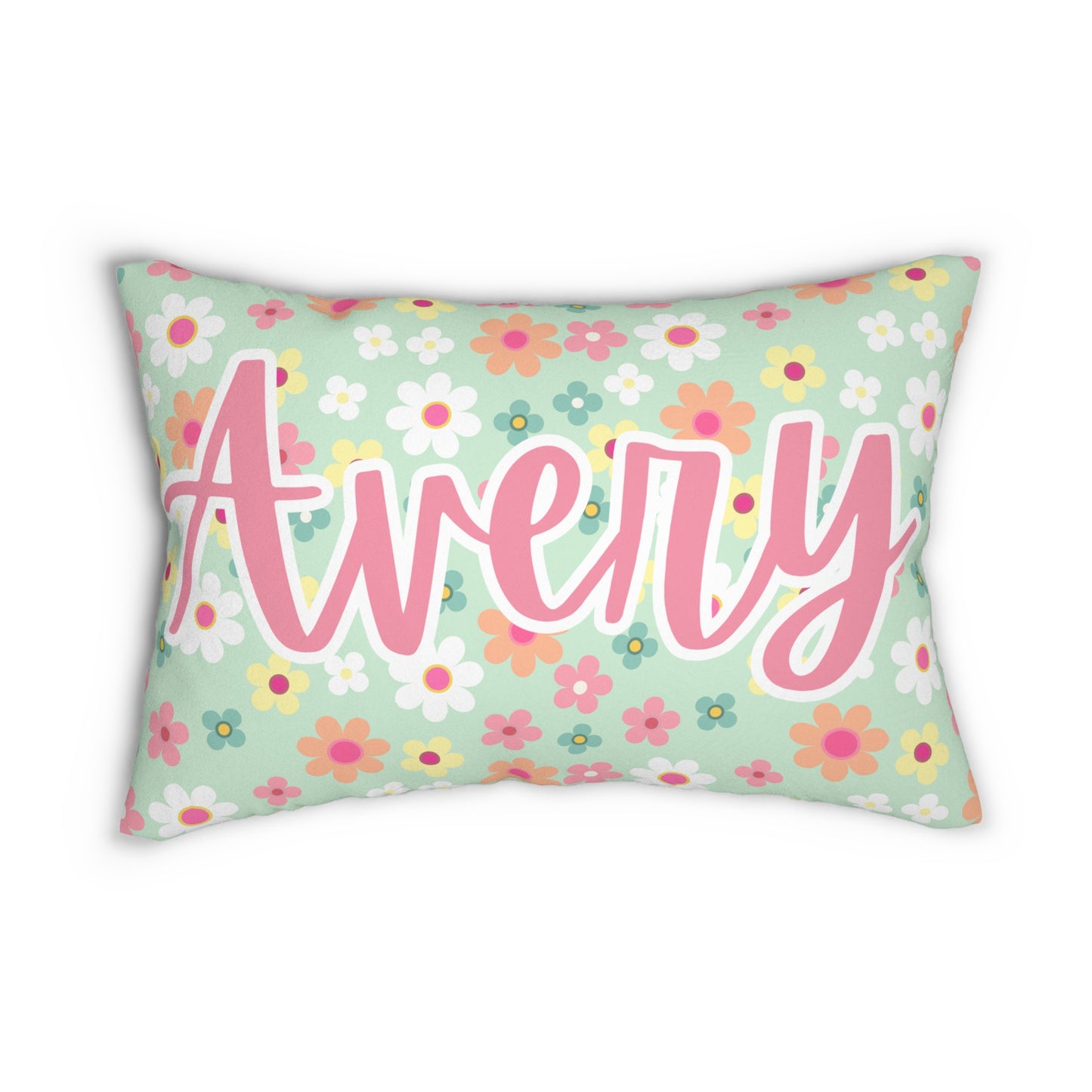 Personalized Spun Polyester Lumbar Pillow - Custom Name Pillow, Decorative Throw Cushion, Gift for All Ages, Home Decor Accent, Unique