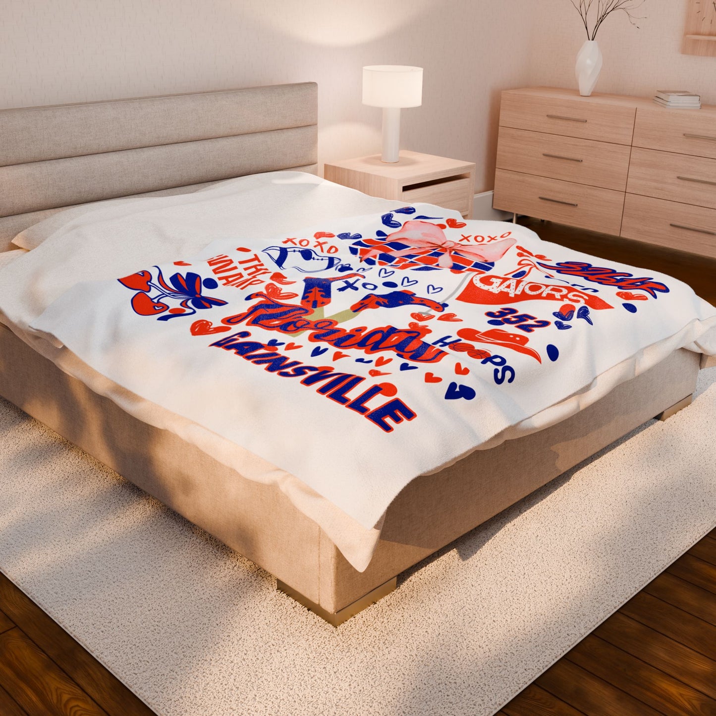 Plush Blanket for Florida Pride College Fans, Personalized Fleece Throw Gift, University Team Spirit Dorm Bedding, Florida Home Decor,