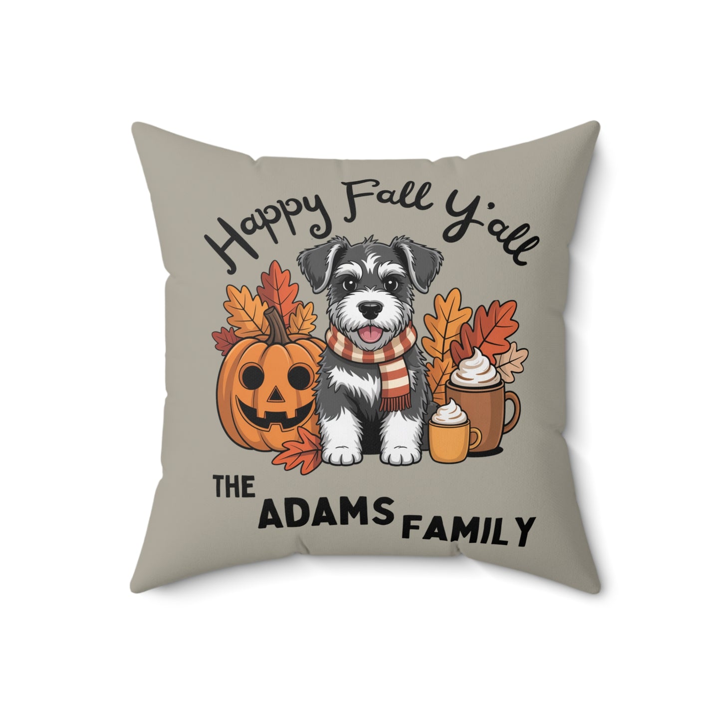 Fall Pillow, Autumn Home Decor, Thanksgiving Pillow, Fall Decorations, Personalized Family Name Pillow, Spun Polyester Square Pillow