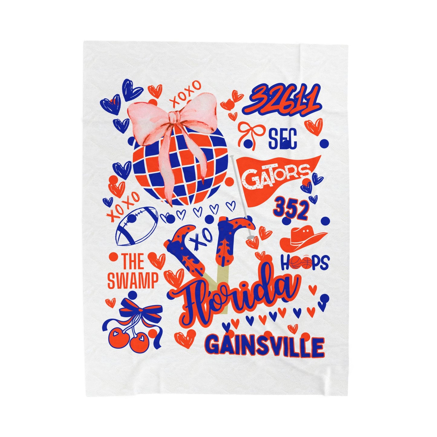 Plush Blanket for Florida Pride College Fans, Personalized Fleece Throw Gift, University Team Spirit Dorm Bedding, Florida Home Decor,
