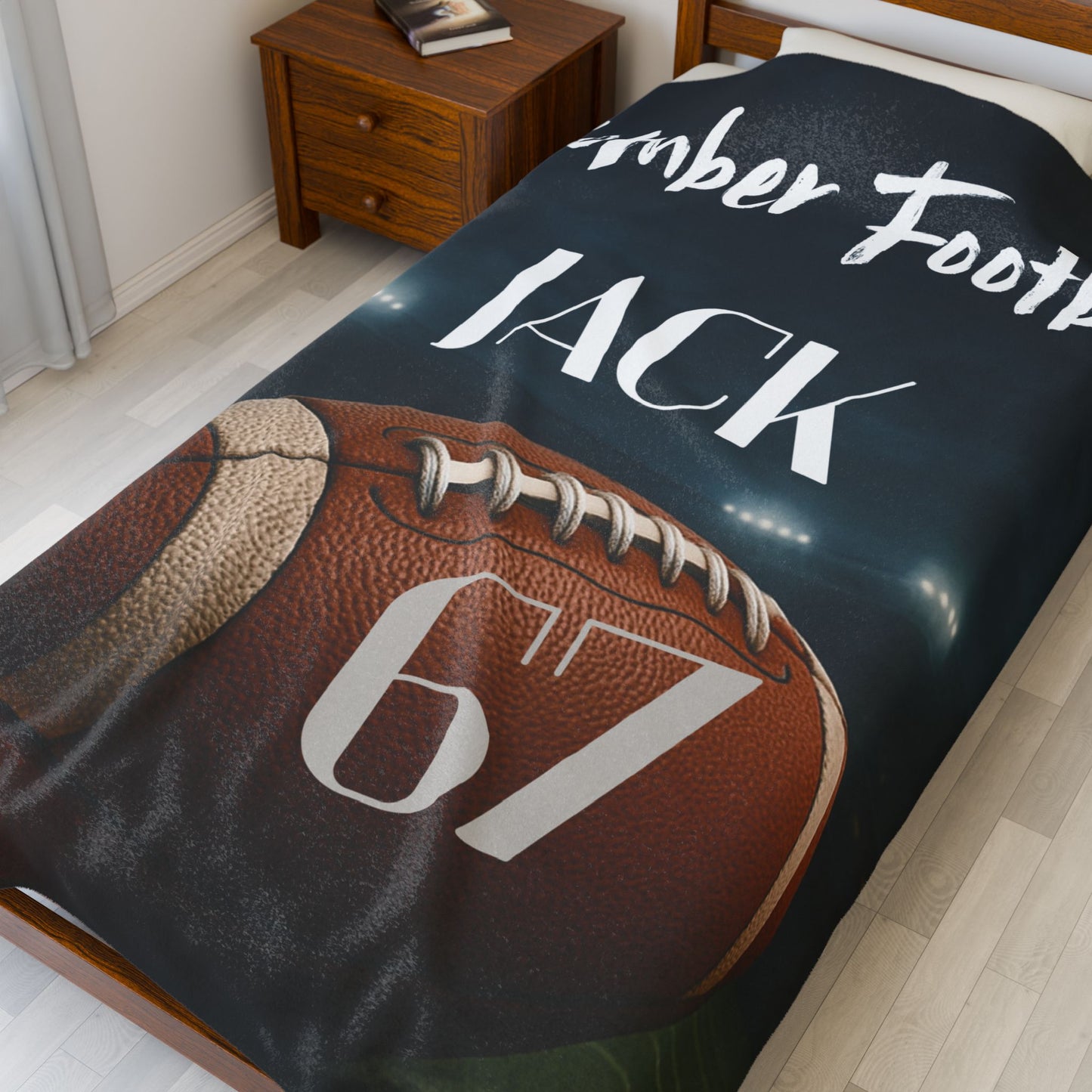 Plush Blanket, High School College Game Day Personalized Team Name Player Number, Customized Gift, Snuggle Fleece Throws, Senior night