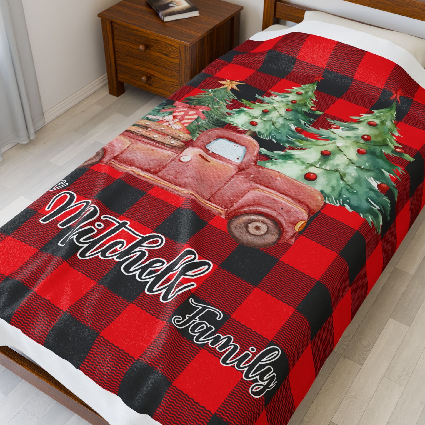 Personalized Family Buffalo Plaid Blanket