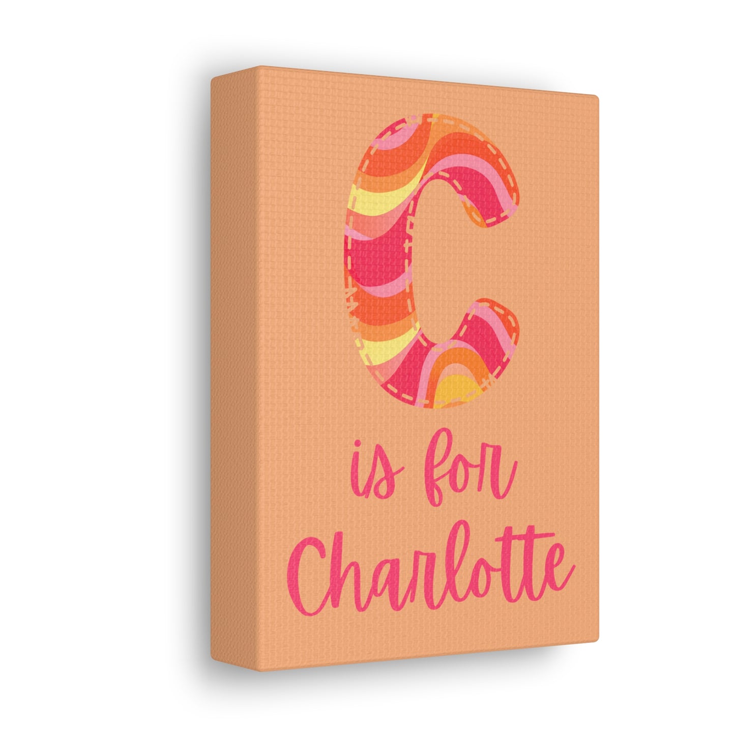 Vibrant Custom "C is for Charlotte" Canvas Print - Personalized Kids Room Decor