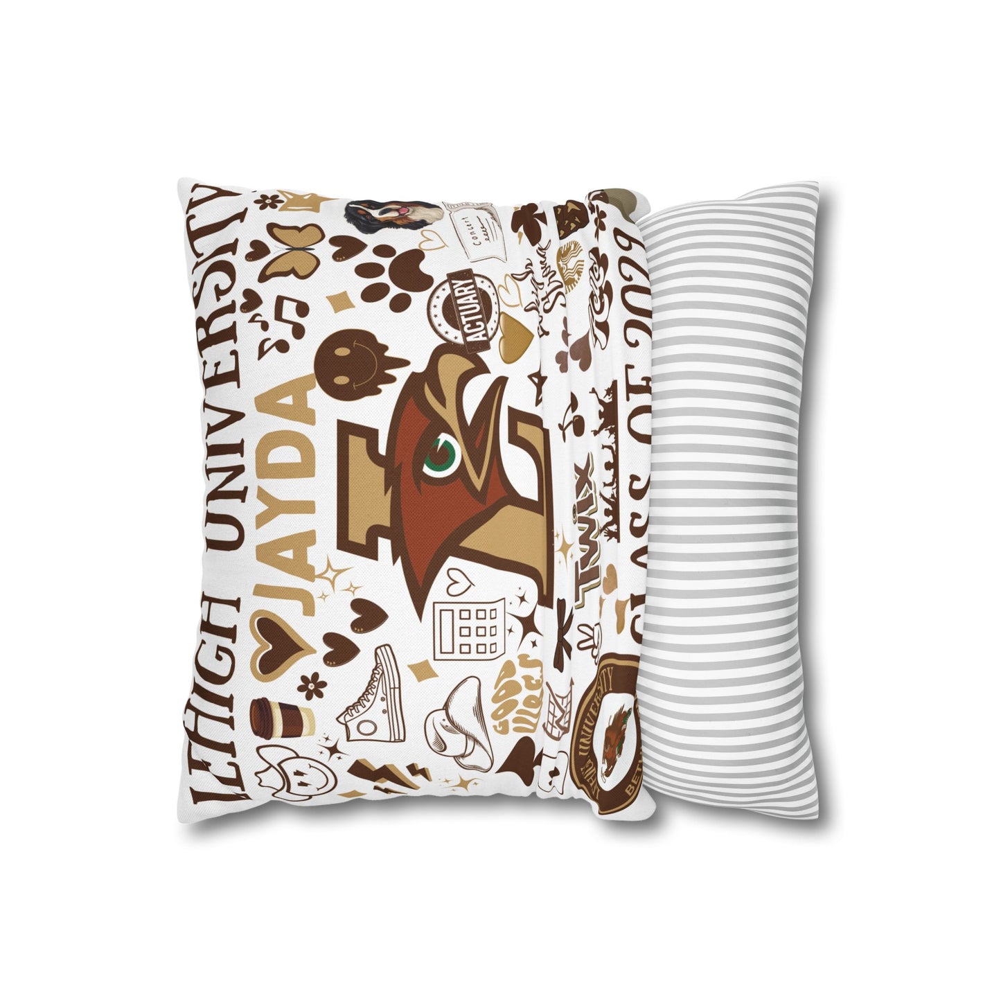 Custom College Personalized Pillowcase, Personalized Throw Pillow Cover, Home Decor, Customizable Gift, Unique Pillowcase