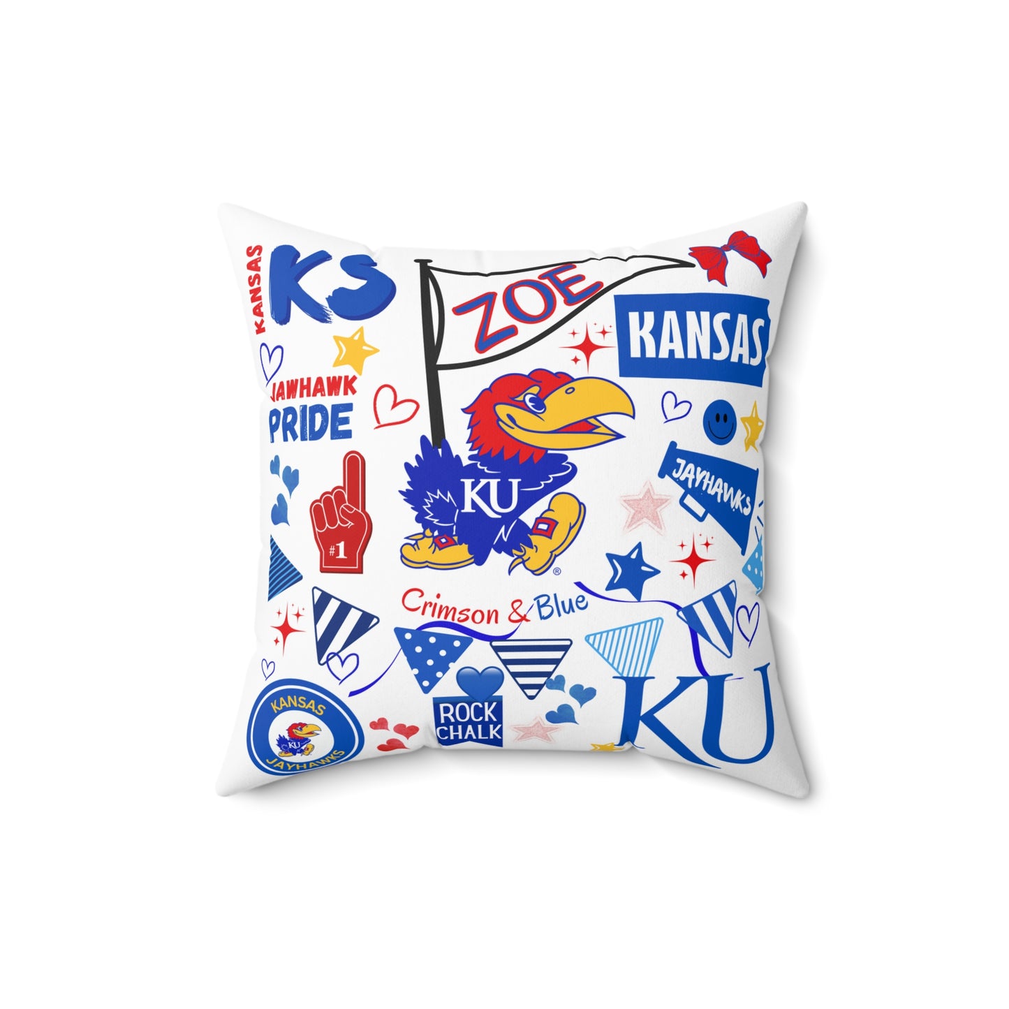 Kansas Jayhawks Pride Pillow, College Decor, Game Day Accessory, Sports Fan Gift, Home Decor, Kansas University Pillow