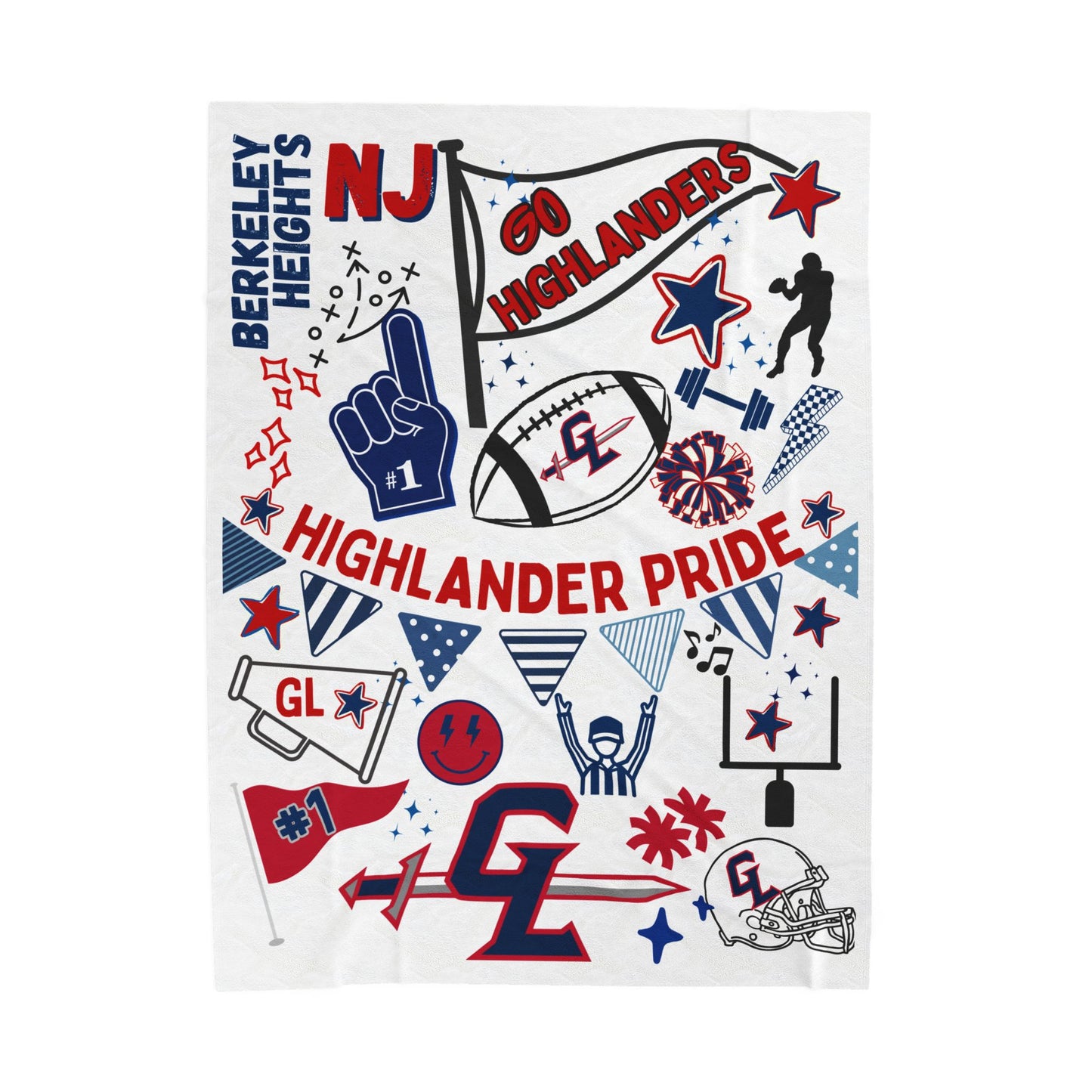 High School Football Team Spirit Blanket, Football Spirit Blanket, Game Day Blanket, Cozy Sports Blanket, Personalized Blanket