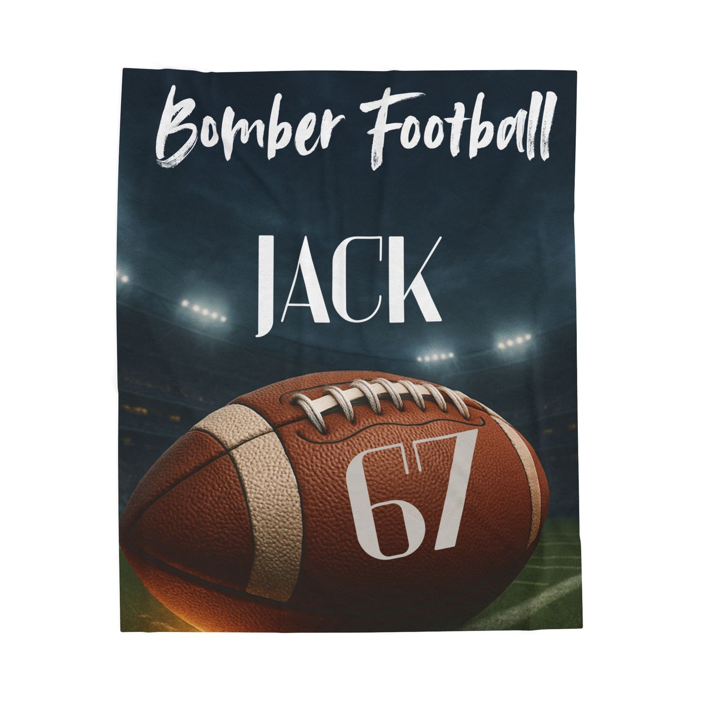 Plush Blanket, High School College Game Day Personalized Team Name Player Number, Customized Gift, Snuggle Fleece Throws, Senior night