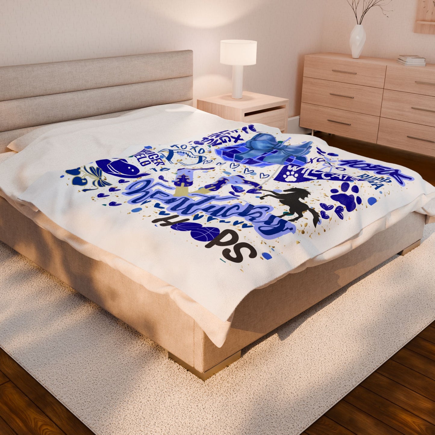 Plush Blanket for Kentucky Pride College Fans, Personalized Fleece Throw Gift, University Team Spirit Dorm Bedding, Wildcats Home Decor,