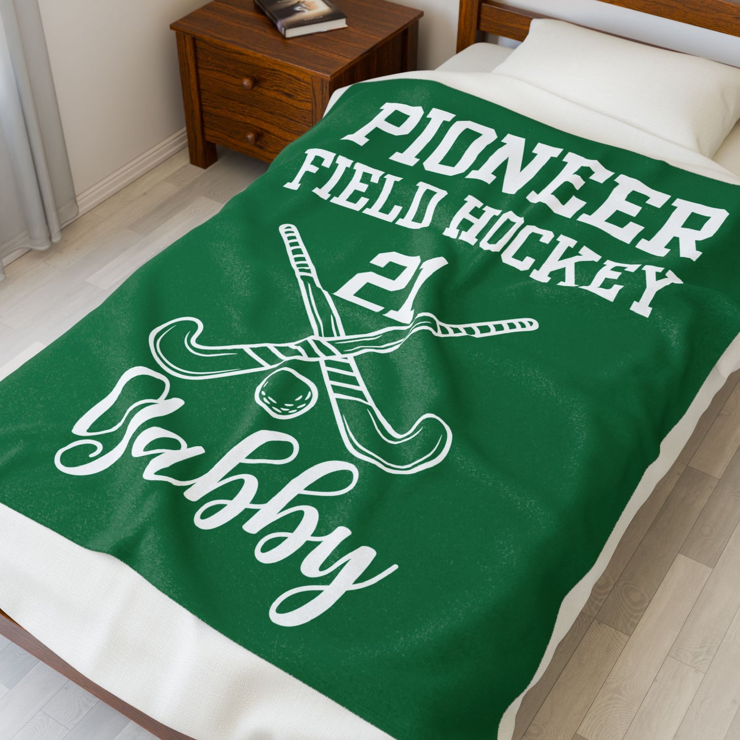 Field Hockey Team Gift, Personalized Sports Blanket, Youth Sports Team Gift, Senior Night Gift, Custom Name Velveteen Plush Blanket