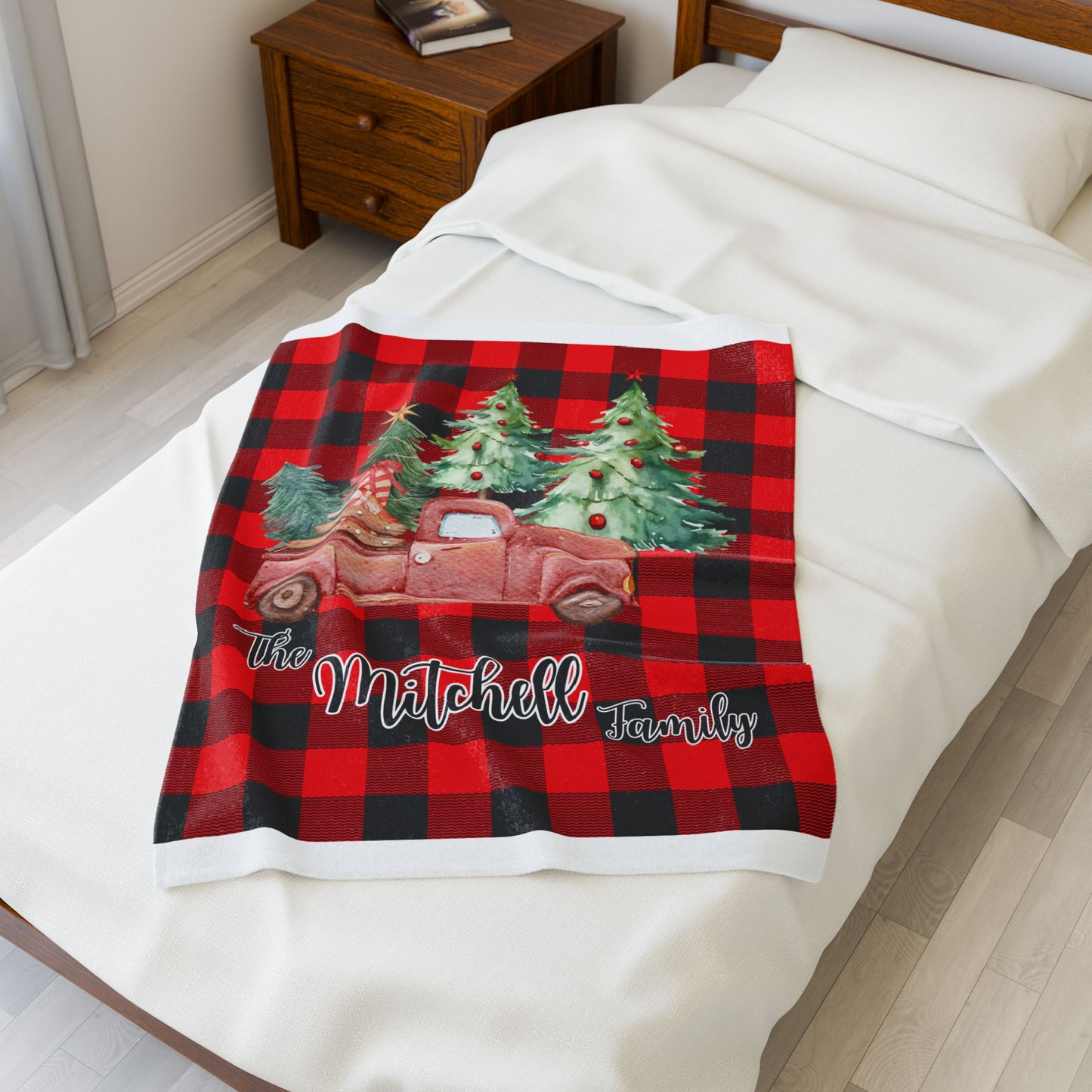 Personalized Family Buffalo Plaid Blanket