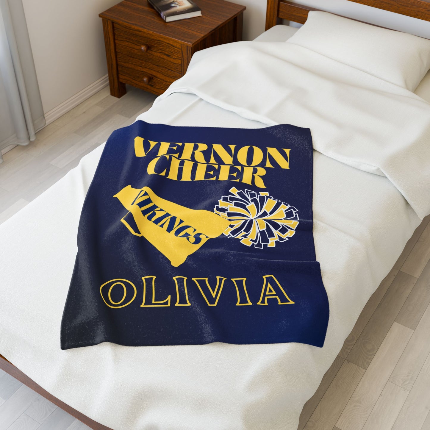 Personalized Cheer Blanket - Customized, Velveteen Plush Throw, Gift for Cheerleaders, Cozy Blanket for Cheerleader, Custom Cheerleading