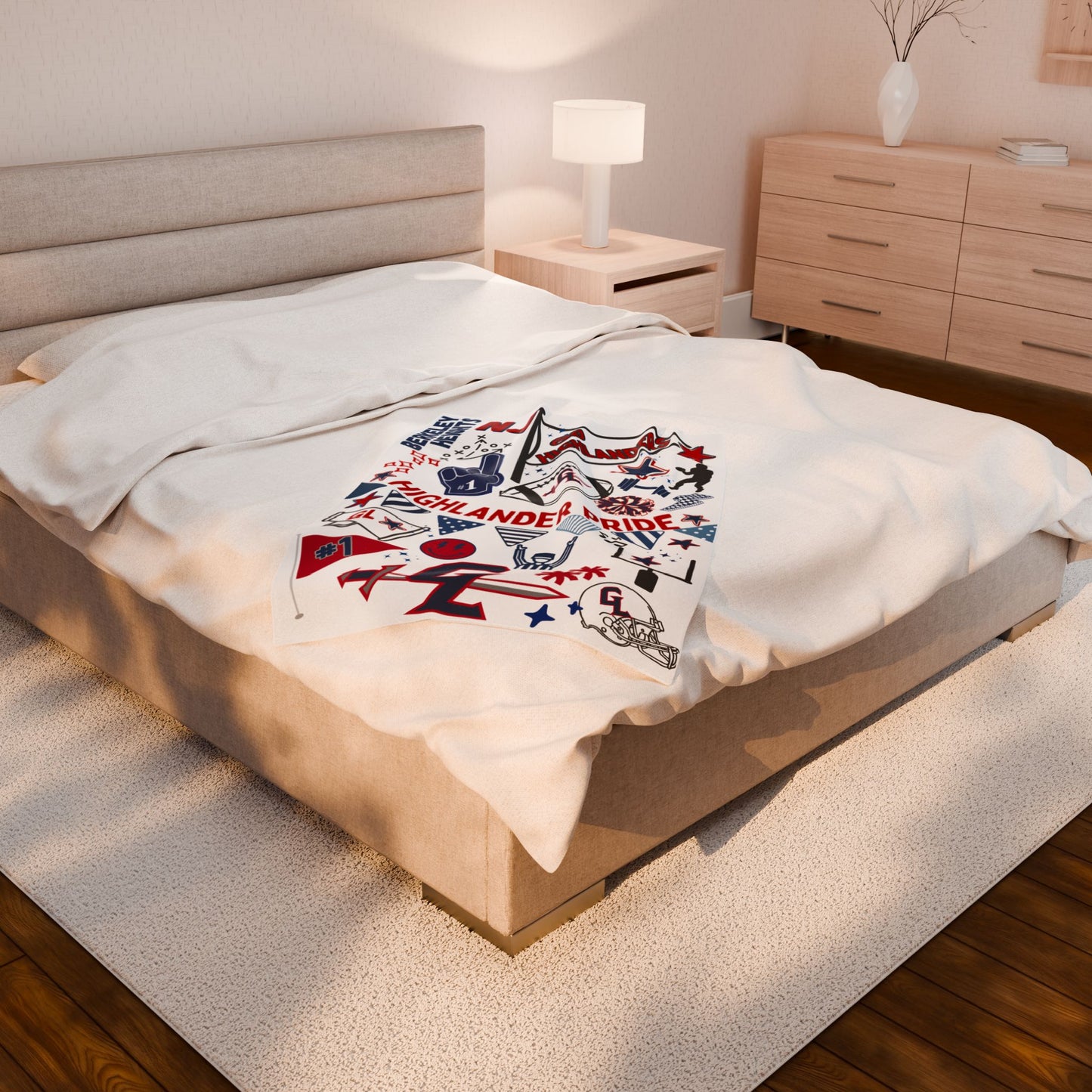 High School Football Team Spirit Blanket, Football Spirit Blanket, Game Day Blanket, Cozy Sports Blanket, Personalized Blanket