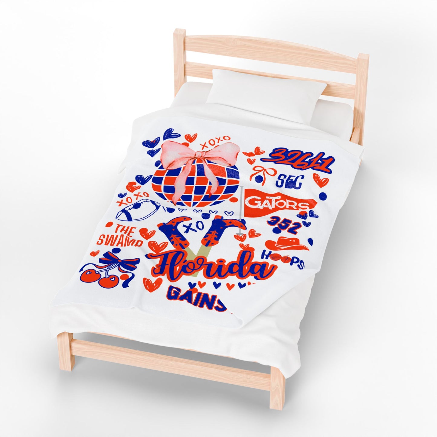 Plush Blanket for Florida Pride College Fans, Personalized Fleece Throw Gift, University Team Spirit Dorm Bedding, Florida Home Decor,