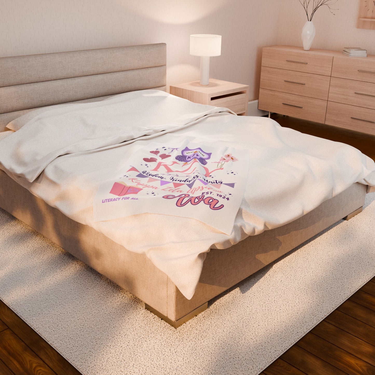 PERSONALIZED Sorority Bid Day Big Little Custom Velveteen Plush Blanket, Cozy Throws, Sorority Gifts, Big Little or Bid Day Presents