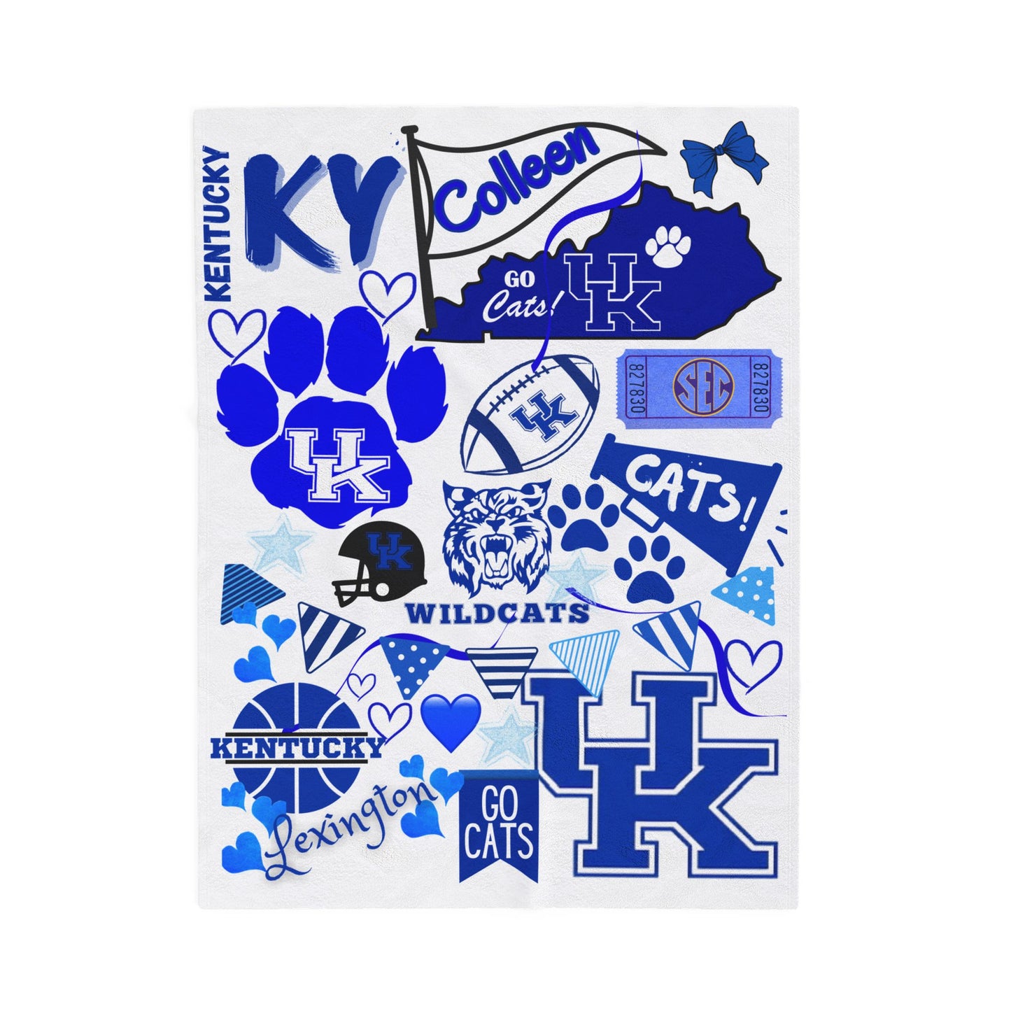 Velveteen Plush Blanket - Custom College Commitment Fan Dorm Blanket, Personalized University Throw, Graduation Gift, School Pride