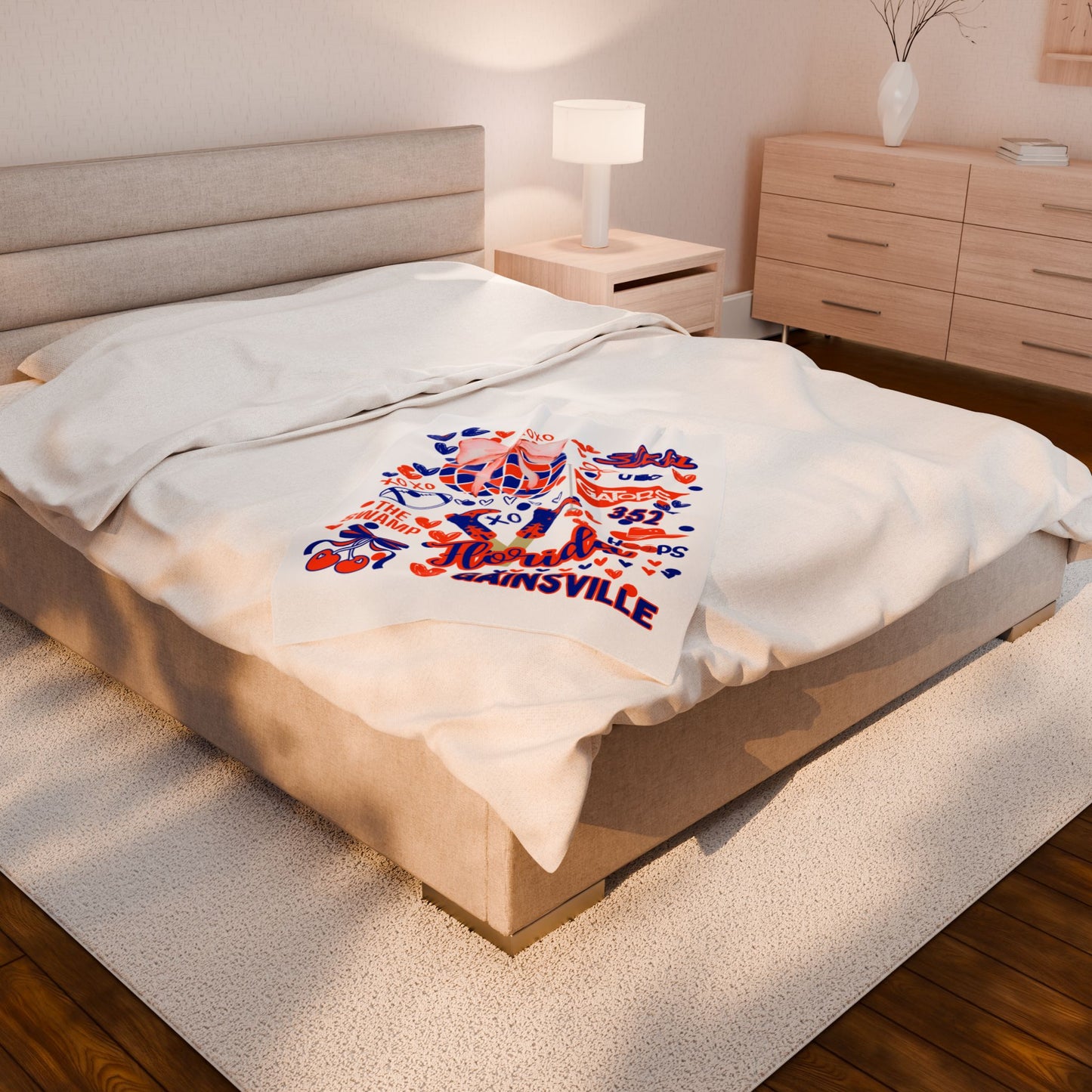 Plush Blanket for Florida Pride College Fans, Personalized Fleece Throw Gift, University Team Spirit Dorm Bedding, Florida Home Decor,