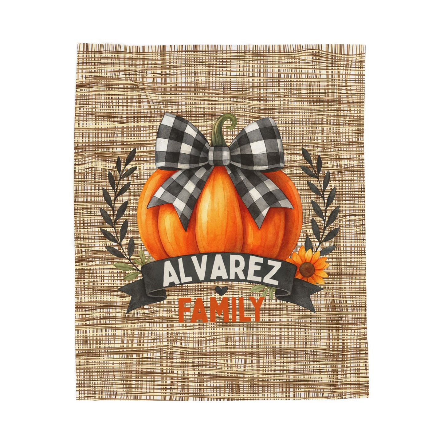 Pumpkin Plush Blanket, Personalized Fall Pumpkin Decor, Cozy Family Name Throw, Autumn Home Blanket, Thanksgiving Gift, Halloween Decor,