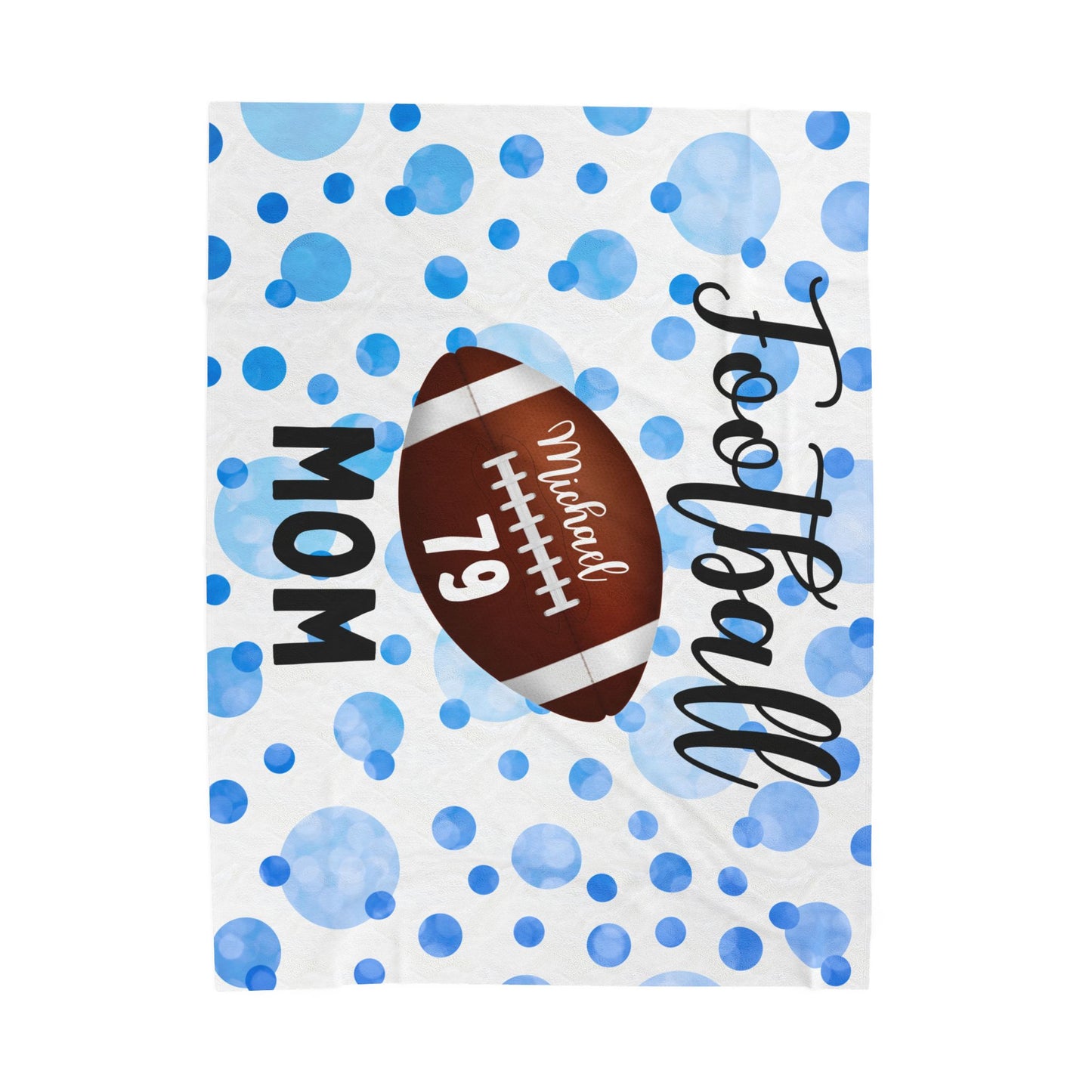 Plush Blanket, Personalized Football Mom Gift, Cozy Mom Blanket, Customizable Throw, ultimae fan, Sports Fan Bedding