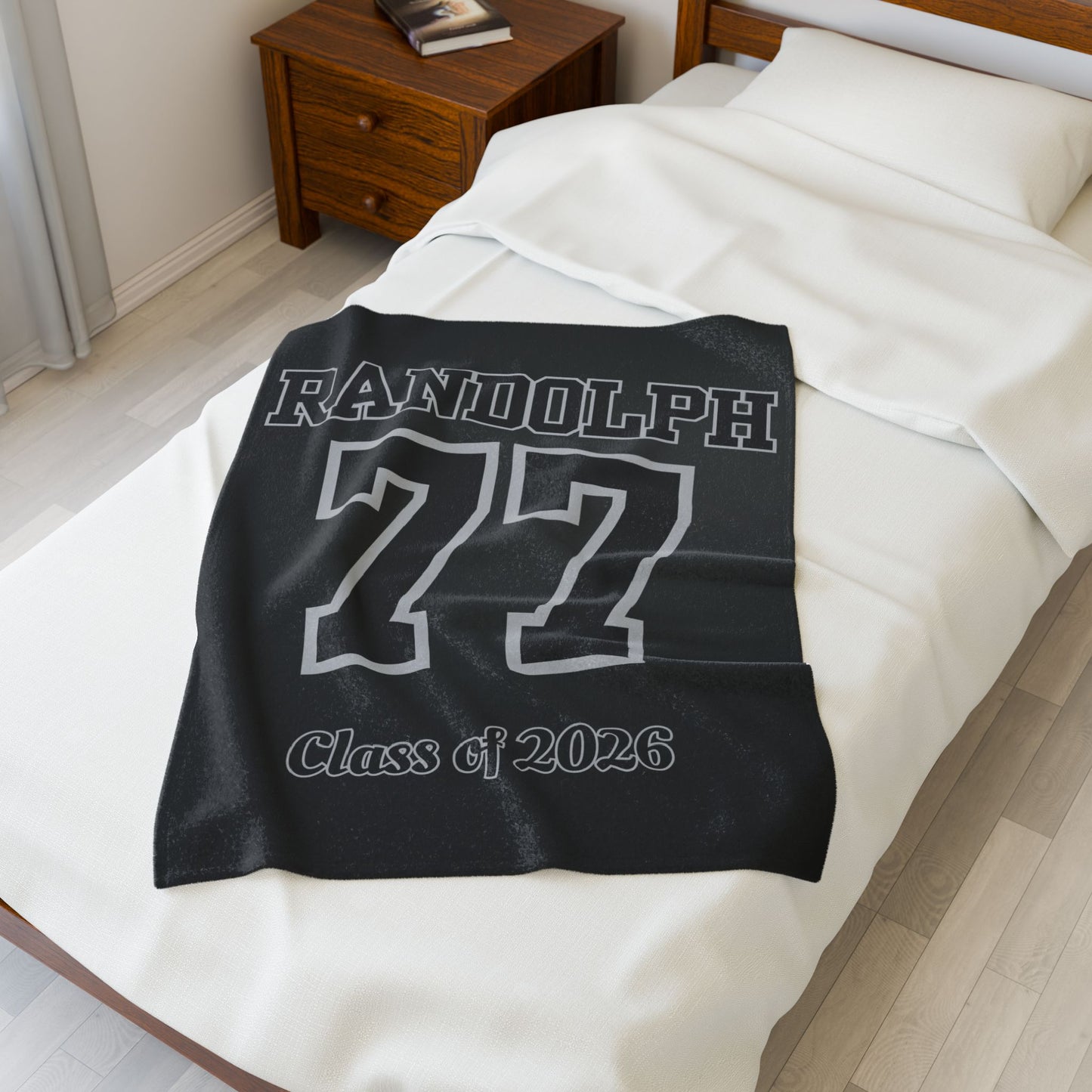 Personalized Senior Night Jersey Style Velveteen Plush Blanket, Class of 2026 Gift, Name and Number Blanket, Graduation Blanket, Senior