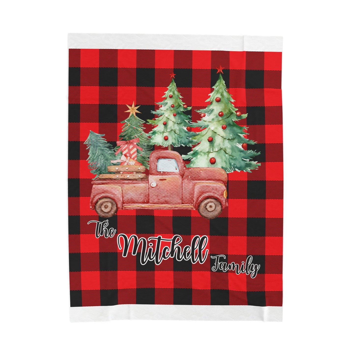 Personalized Family Buffalo Plaid Blanket