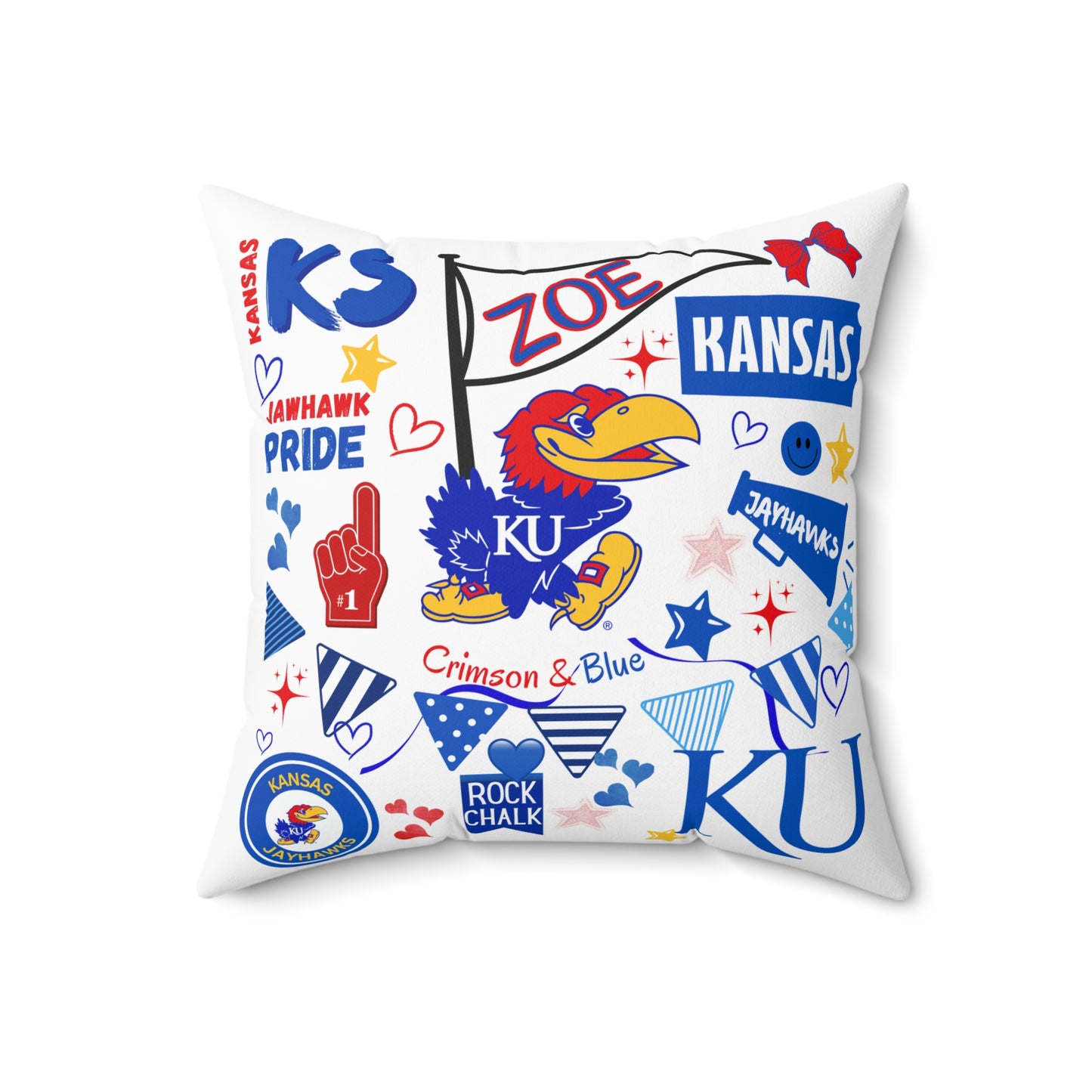 Kansas Jayhawks Pride Pillow, College Decor, Game Day Accessory, Sports Fan Gift, Home Decor, Kansas University Pillow