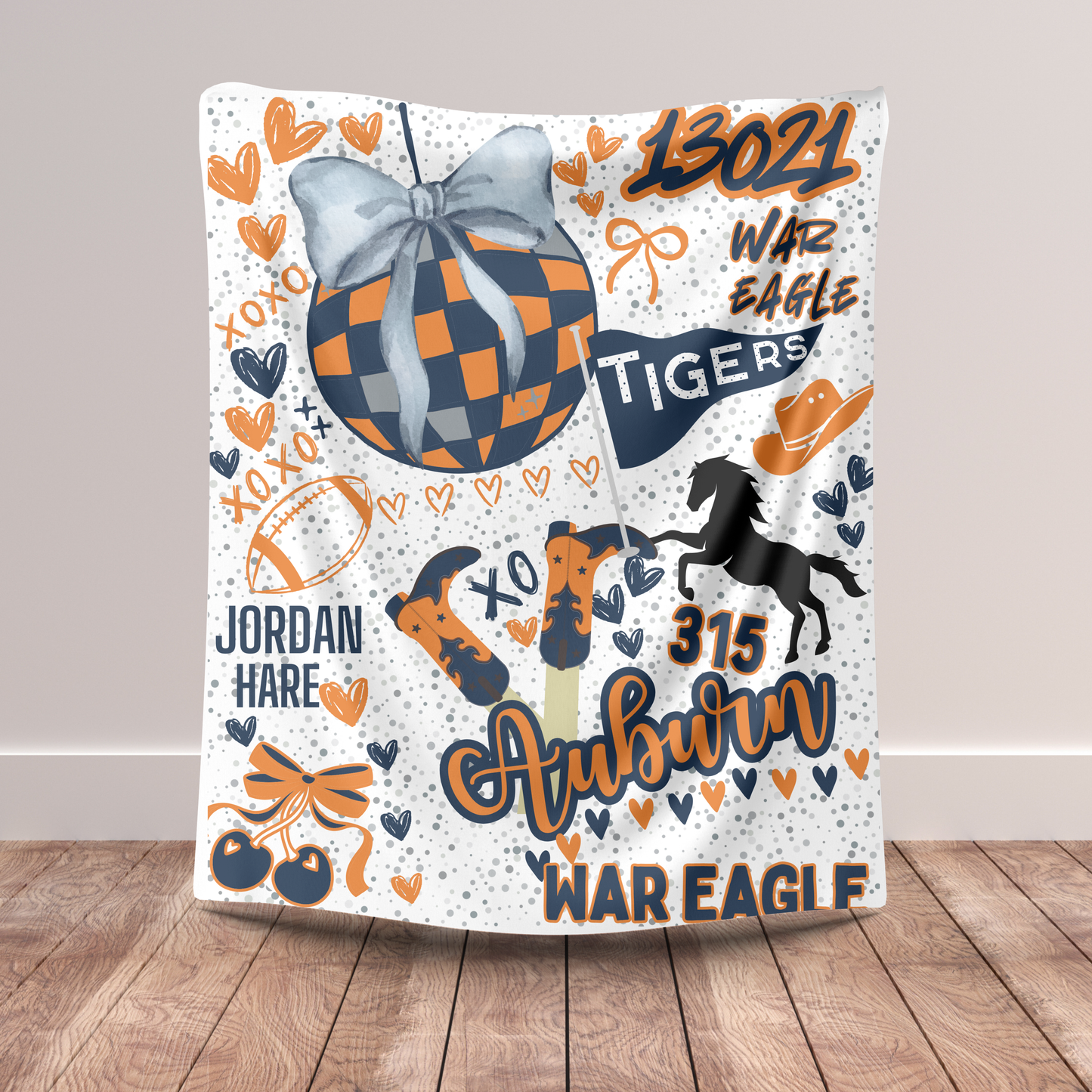 Custom College Commitment Blanket – Disco Edition (Velveteen)