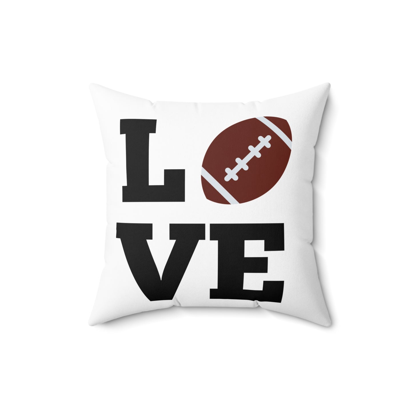 Touchdown in Style! Our LOVE Throw Pillow with Football Accent Perfect for Any Sports Fan!