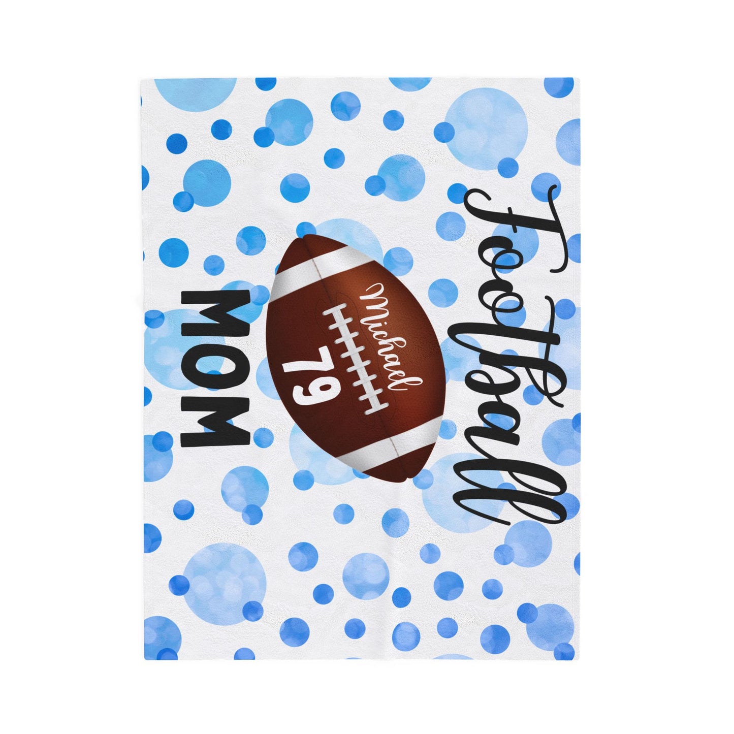 Plush Blanket, Personalized Football Mom Gift, Cozy Mom Blanket, Customizable Throw, ultimae fan, Sports Fan Bedding