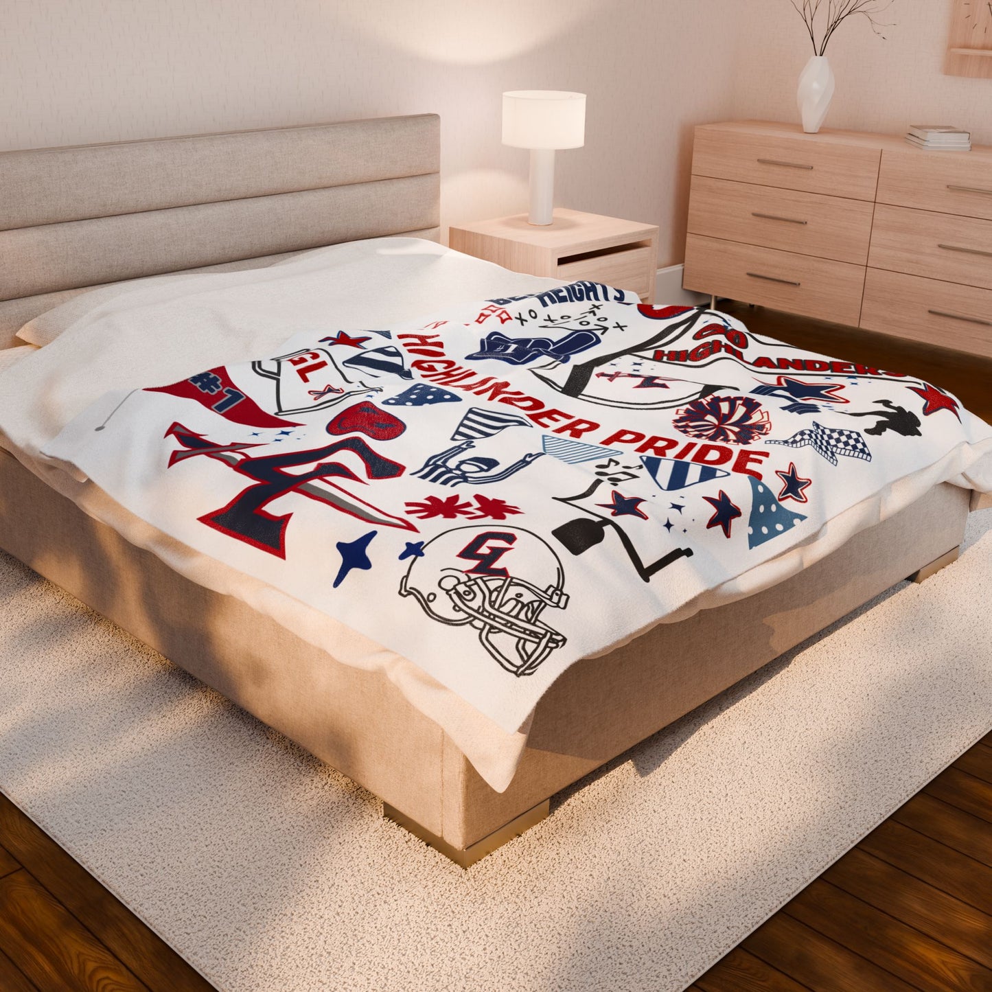 High School Football Team Spirit Blanket, Football Spirit Blanket, Game Day Blanket, Cozy Sports Blanket, Personalized Blanket