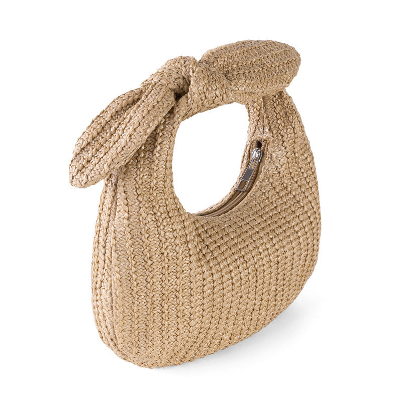 Beachy Chic Handbag with Adorable Straw Bow