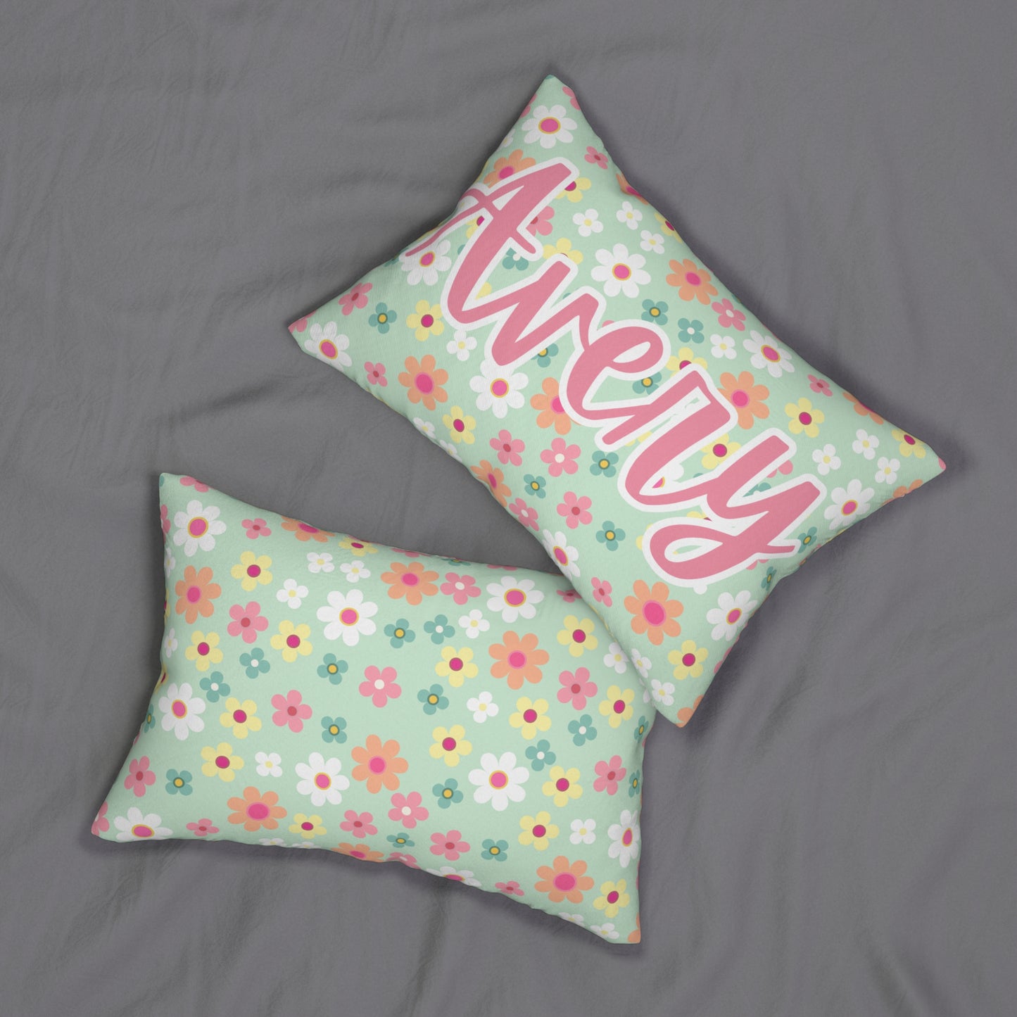 Personalized Spun Polyester Lumbar Pillow - Custom Name Pillow, Decorative Throw Cushion, Gift for All Ages, Home Decor Accent, Unique