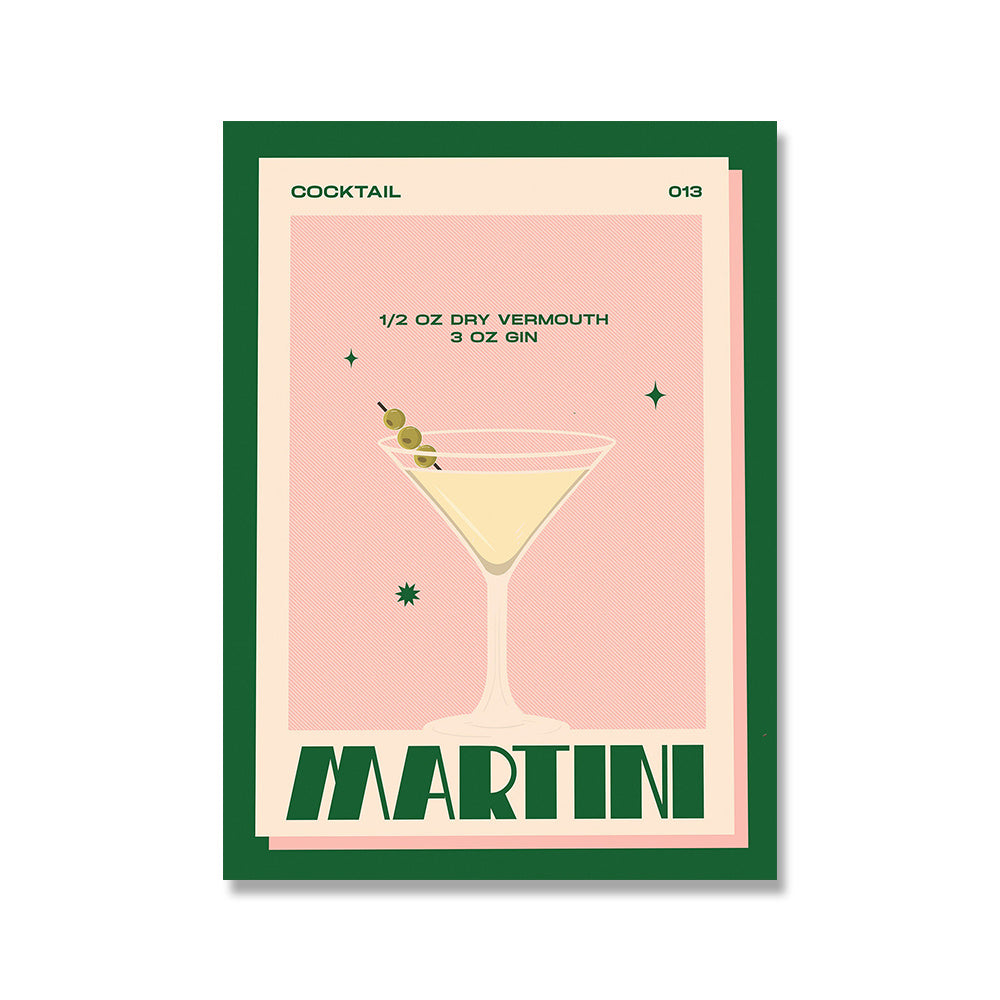 Cocktail Mojito Bar Vintage Wall Art Canvas Painting
