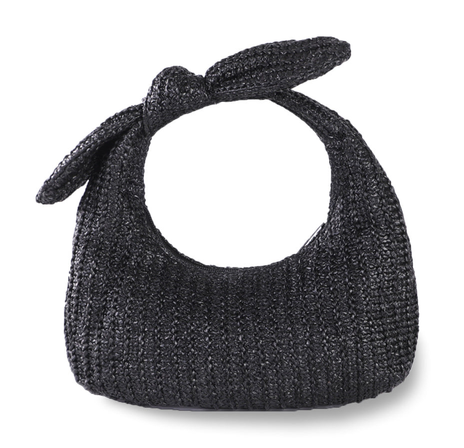 Beachy Chic Handbag with Adorable Straw Bow