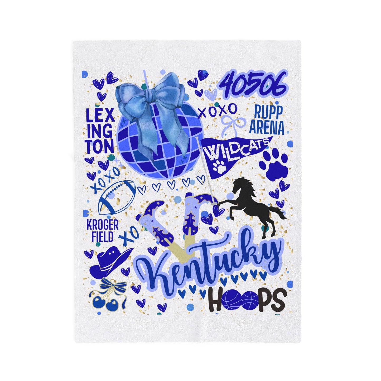Plush Blanket for Kentucky Pride College Fans, Personalized Fleece Throw Gift, University Team Spirit Dorm Bedding, Wildcats Home Decor,