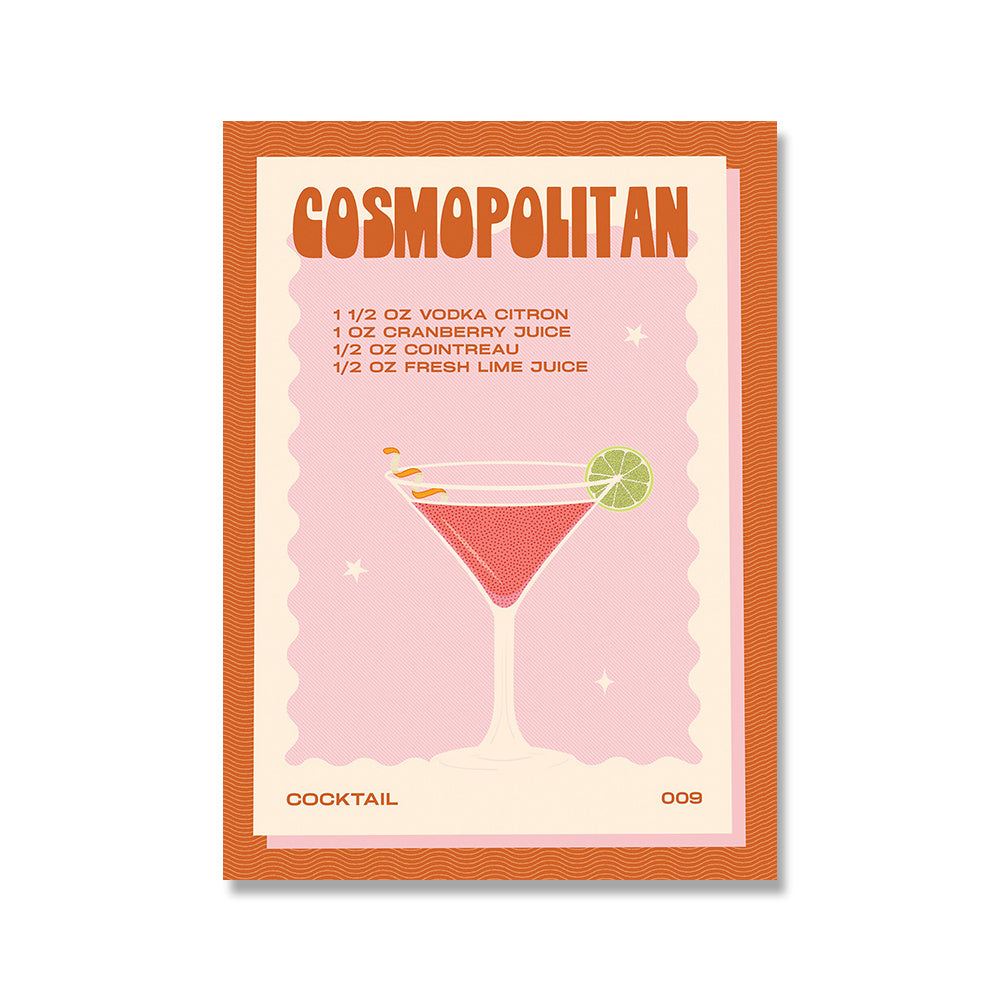 Cocktail Mojito Bar Vintage Wall Art Canvas Painting