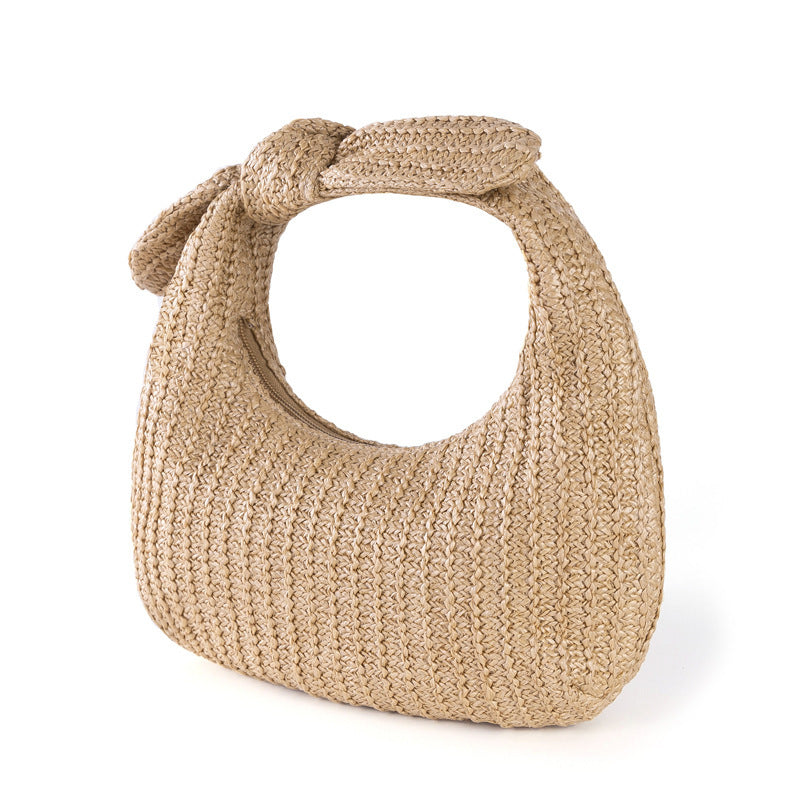 Beachy Chic Handbag with Adorable Straw Bow