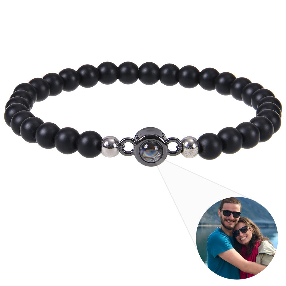 Custom Stone Bracelet with Hidden Photo | Handmade Natural Stone Jewelry Custom Stone Bracelet