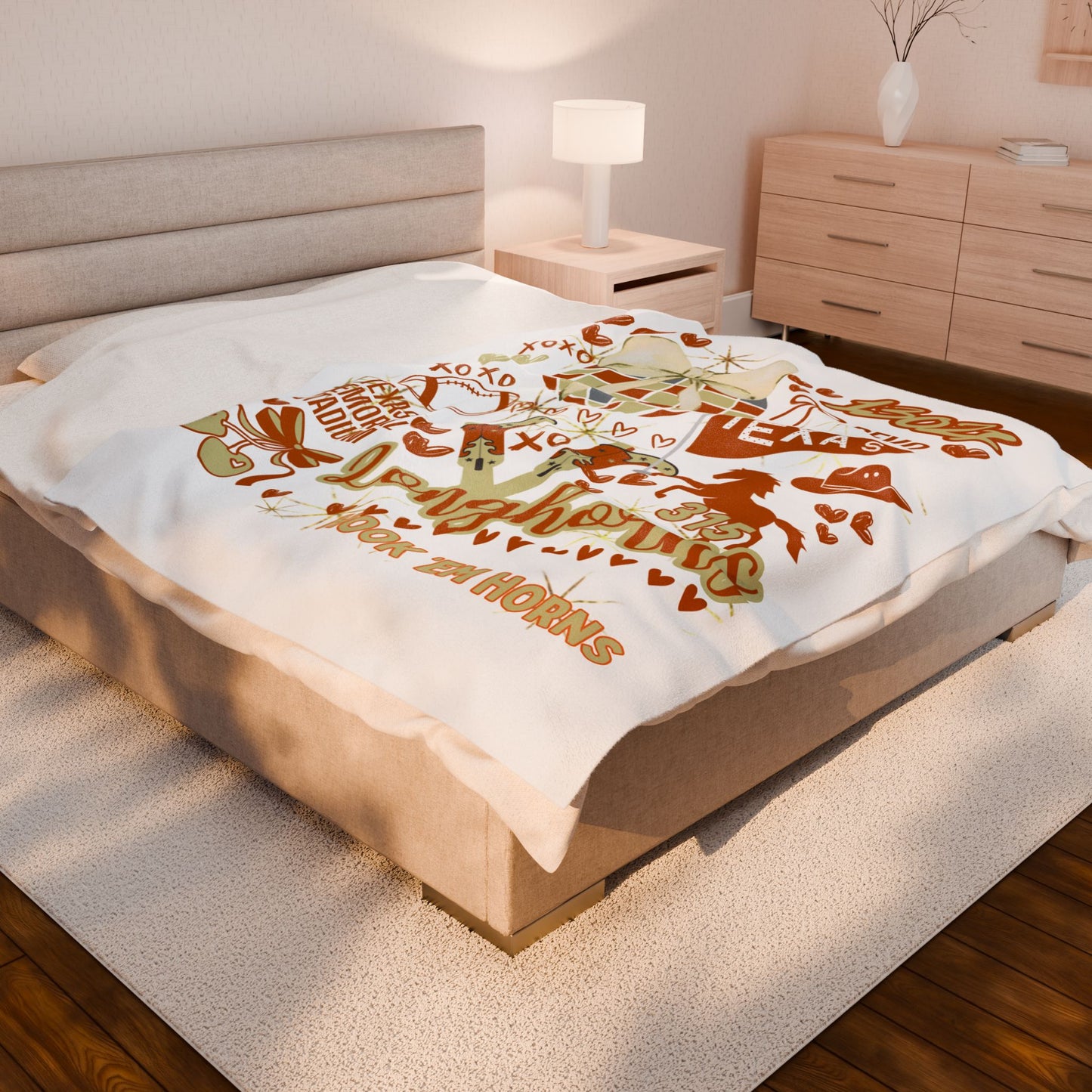 Plush Blanket for Texas Pride College Fans, Personalized Fleece Throw Gift, University Team Spirit Dorm Bedding, Texas Home Decor,