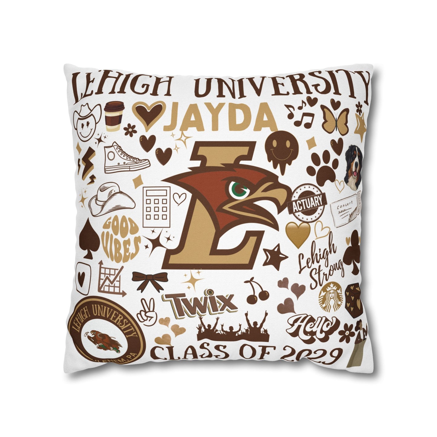 Custom College Personalized Pillowcase, Personalized Throw Pillow Cover, Home Decor, Customizable Gift, Unique Pillowcase