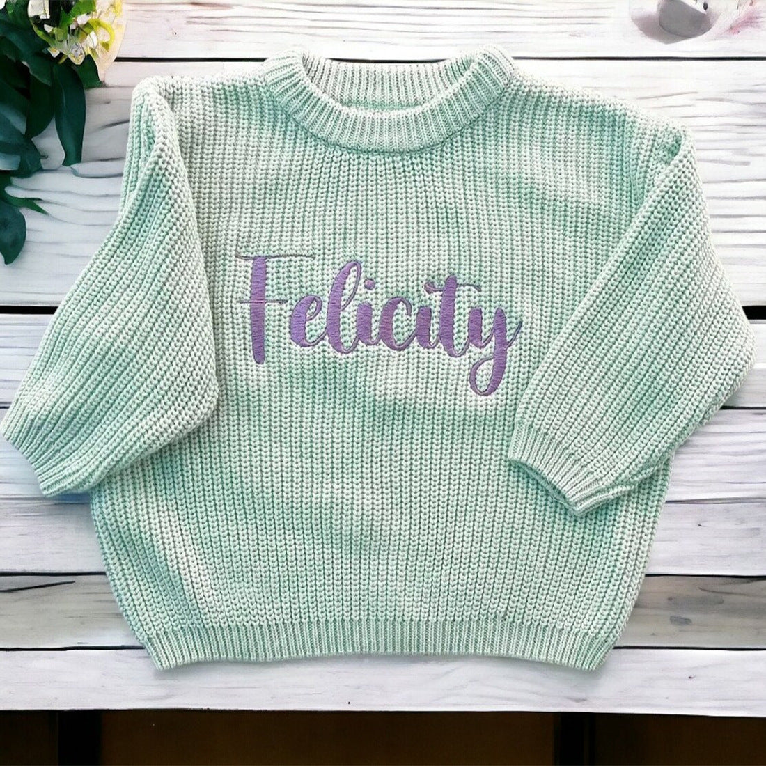 Children's Pure Cotton Embroidered Christmas Sweater
