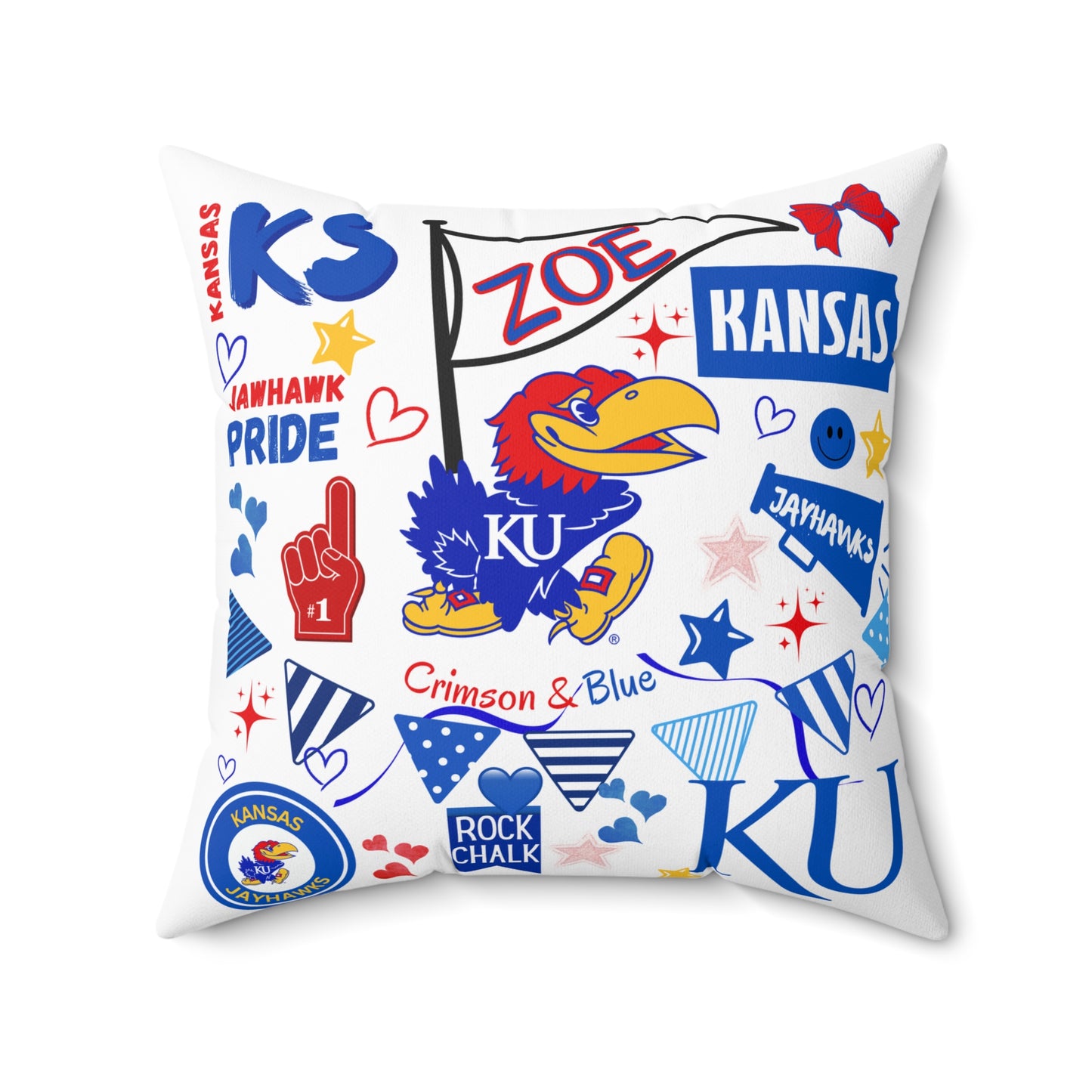 Kansas Jayhawks Pride Pillow, College Decor, Game Day Accessory, Sports Fan Gift, Home Decor, Kansas University Pillow