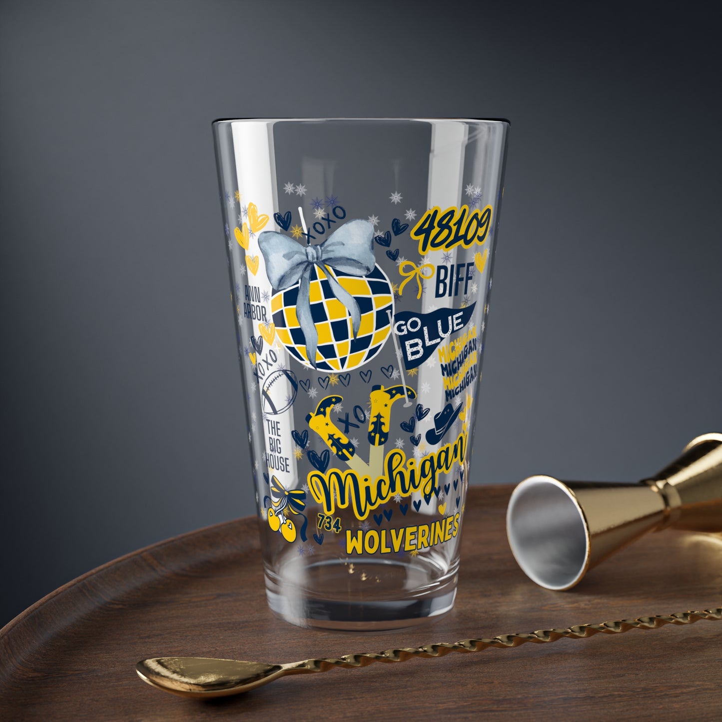 Personalized College Spirit Fan Pint Glass