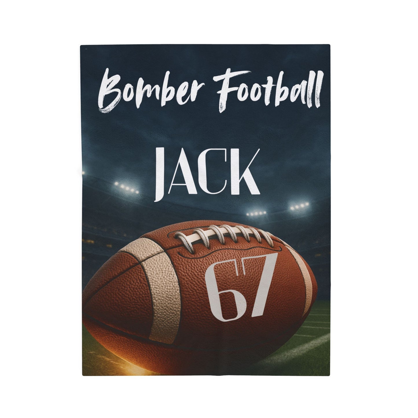 Plush Blanket, High School College Game Day Personalized Team Name Player Number, Customized Gift, Snuggle Fleece Throws, Senior night