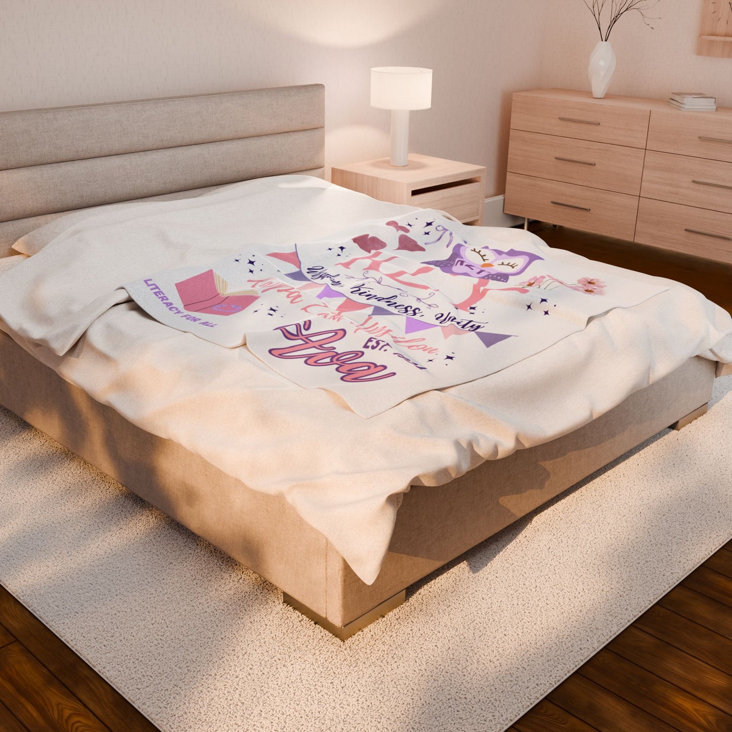 PERSONALIZED Sorority Bid Day Big Little Custom Velveteen Plush Blanket, Cozy Throws, Sorority Gifts, Big Little or Bid Day Presents