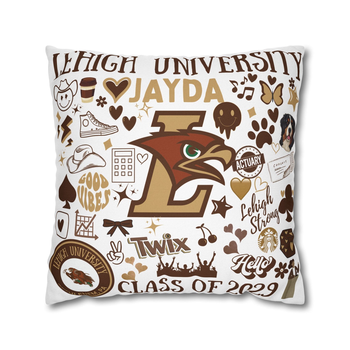 Custom College Personalized Pillowcase, Personalized Throw Pillow Cover, Home Decor, Customizable Gift, Unique Pillowcase