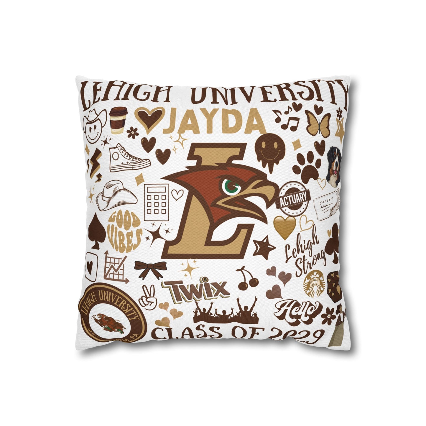 Custom College Personalized Pillowcase, Personalized Throw Pillow Cover, Home Decor, Customizable Gift, Unique Pillowcase